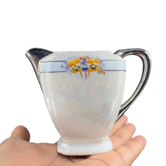 Vintage Germany Porcelain Ohme Sugar And Creamer W Tray Set 3 Signed J G Beard - Picture 16 of 16